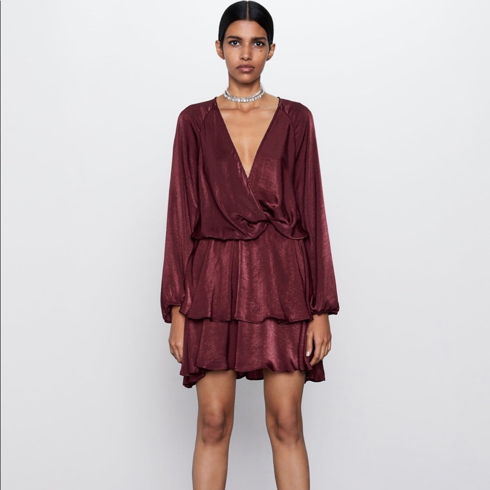 Ruffles satin dress